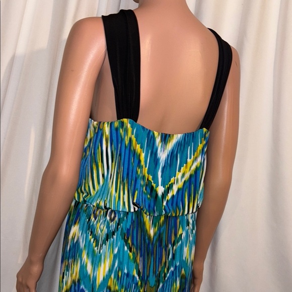 Enfocus Studio Size 14 Blue/Black Patterned Maxi Dress - Picture 4 of 5